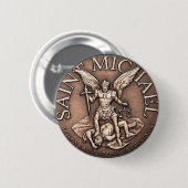 Knop St. Michael Ronde Button 5,7 Cm (Voorkant /achterkant)