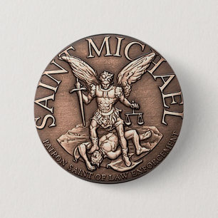 Knop St. Michael Ronde Button 5,7 Cm