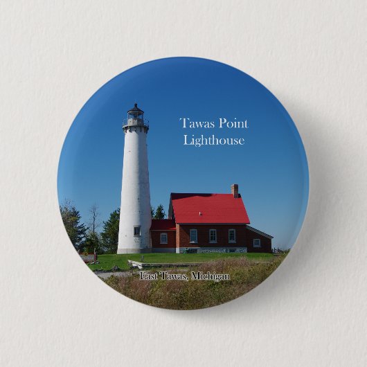 Knop Start vuurtoren Tawas Point Ronde Button 5,7 Cm (Voorkant)