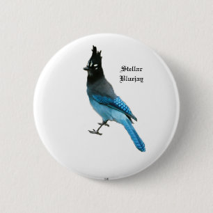 knop Stellar Blue Jay Ronde Button 5,7 Cm