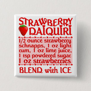 Knop Strawberry Daiquiri Vierkante Button 5,1 Cm