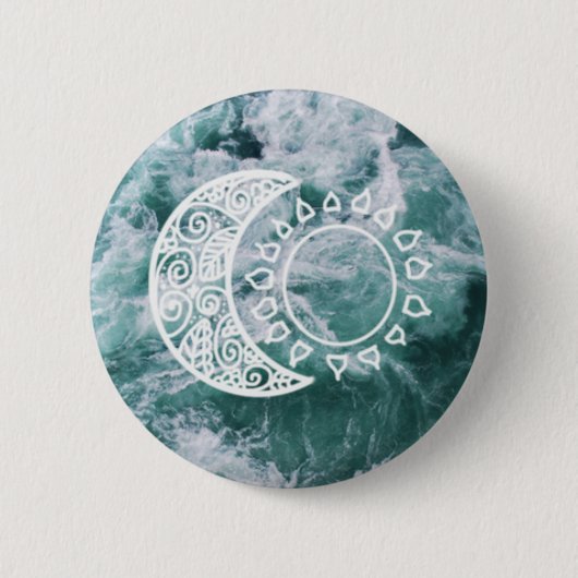 Knop Sun en Moon Ronde Button 5,7 Cm (Voorkant)