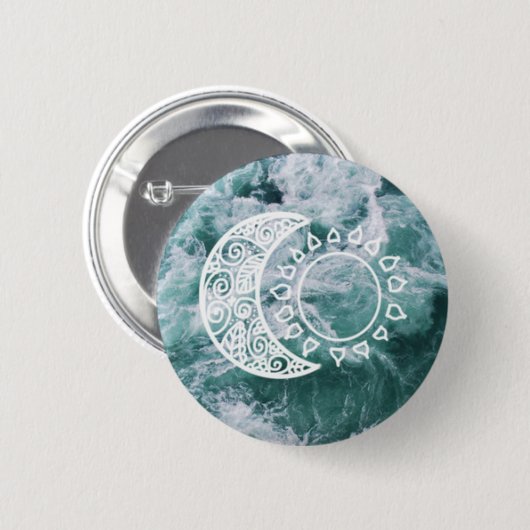Knop Sun en Moon Ronde Button 5,7 Cm (Voorkant /achterkant)