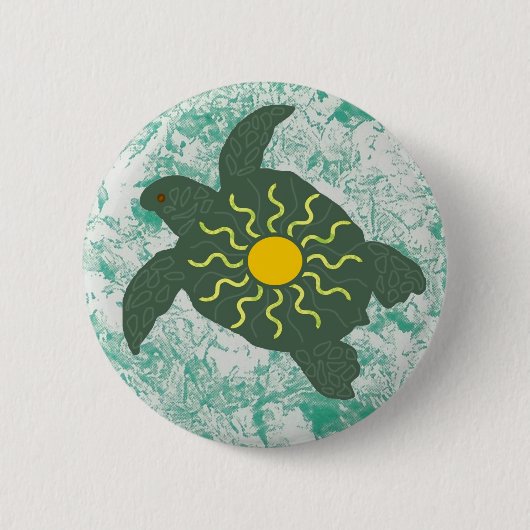 Knop Sun honu (zee schildpad) Ronde Button 5,7 Cm (Voorkant)