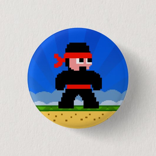 Knop Super Kind Ninja Ronde Button 3,2 Cm (Voorkant)