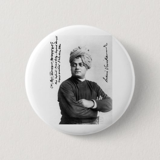Knop Swami Vivekananda foto Ronde Button 5,7 Cm (Voorkant)
