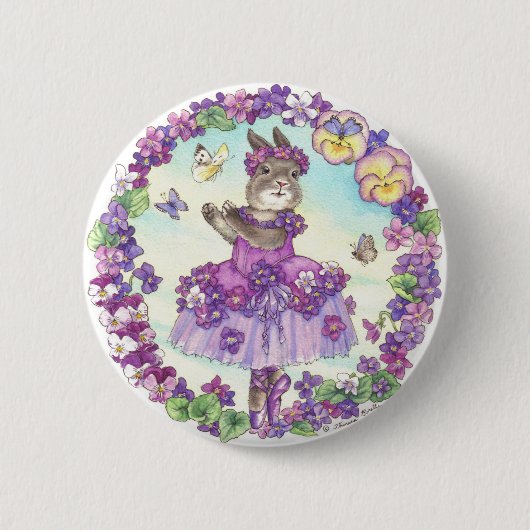 Knop Sweet Violet Ronde Button 5,7 Cm (Voorkant)