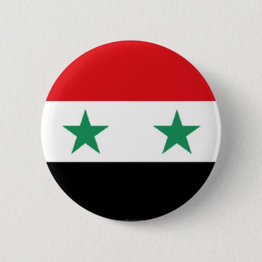 Knop Syrische vlag Ronde Button 5,7 Cm (Voorkant)