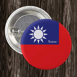 Knop Taiwan, patriottische Taiwanese vlag mode Ronde Button 3,2 Cm