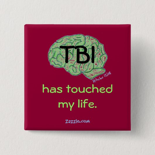 Knop TBI-bewustzijn Vierkante Button 5,1 Cm (Voorkant)