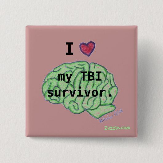 Knop TBI-bewustzijn Vierkante Button 5,1 Cm (Voorkant)
