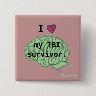 Knop TBI-bewustzijn Vierkante Button 5,1 Cm