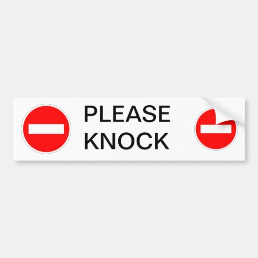 Knop Teken Bumpersticker (Voorkant)