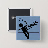 Knop Tennis, pas aan Vierkante Button 5,1 Cm (Voorkant /achterkant)