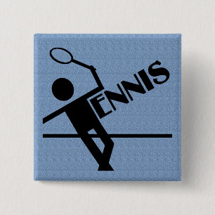 Knop Tennis, pas aan Vierkante Button 5,1 Cm