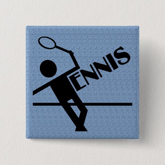 Knop Tennis, pas aan Vierkante Button 5,1 Cm (Voorkant)