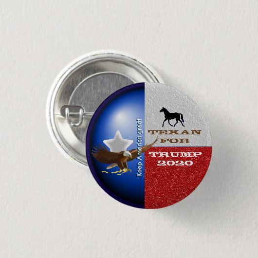 Knop Texan for Trump Ronde Button 3,2 Cm (Voorkant /achterkant)