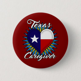 Knop Texas Caregiver-ronde (maroon achtergrond) Ronde Button 5,7 Cm