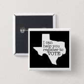 Knop Texas Voters registreren Vierkante Button 5,1 Cm (Voorkant /achterkant)