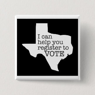 Knop Texas Voters registreren Vierkante Button 5,1 Cm