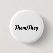 Knop Them/Zij Ronde Button 3,2 Cm (Voorkant)