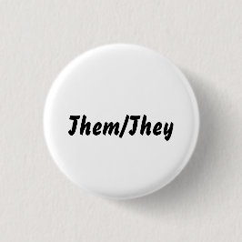 Knop Them/Zij Ronde Button 3,2 Cm