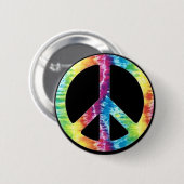 Knop Tie Dye Peace Ronde Button 5,7 Cm (Voorkant /achterkant)