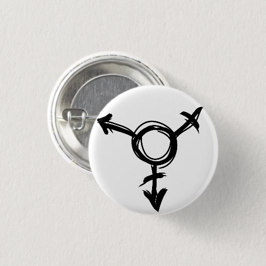 knop trans-symbool ronde button 3,2 cm (Voorkant /achterkant)