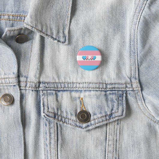 Knop Transgender-vlag Ronde Button 3,2 Cm (In situ)
