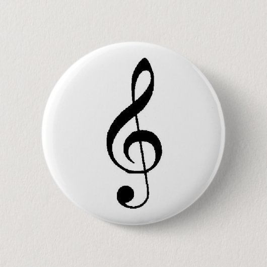 Knop Treble Clef Ronde Button 5,7 Cm (Voorkant)