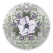 Knop Trekken in Sage en Lavendel Floral Design (Voorkant)