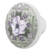 Knop Trekken in Sage en Lavendel Floral Design (Rechts)