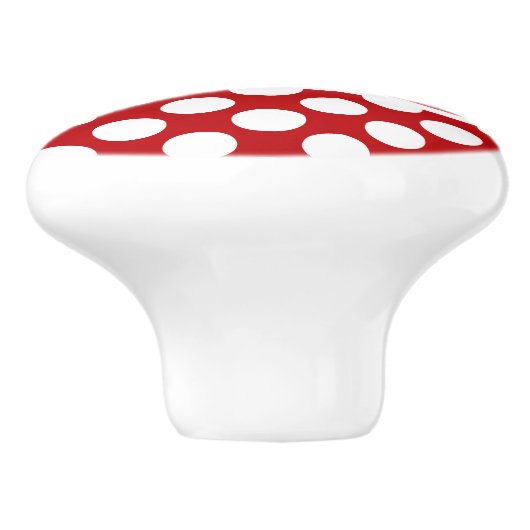 Knop Trommel van Rood Polka Dot Design (Zijkant)