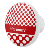 Knop Trommel van Rood Polka Dot Design (Rechts)