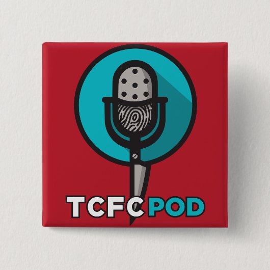 Knop True Crime Fan Club! Vierkante Button 5,1 Cm (Voorkant)