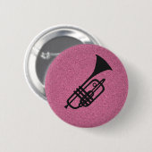 Knop Trumpet silhouette cartoon Ronde Button 5,7 Cm (Voorkant /achterkant)