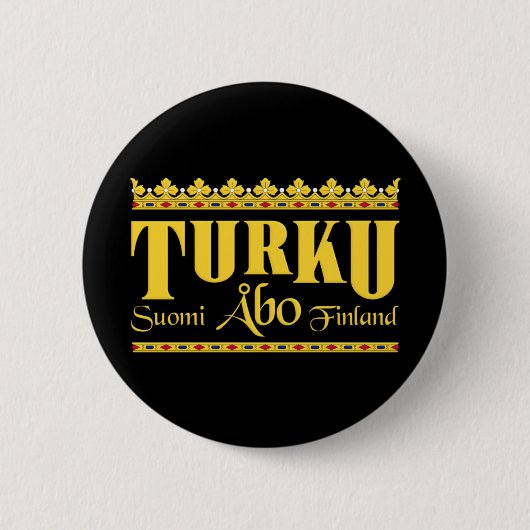 Knop Turku Finland Ronde Button 5,7 Cm (Voorkant)