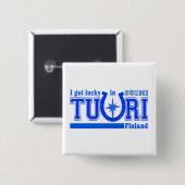 Knop Tuuri Finland - aanpasbaar Vierkante Button 5,1 Cm (Voorkant /achterkant)