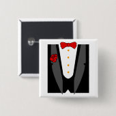 Knop Tuxedo Vierkante Button 5,1 Cm (Voorkant /achterkant)