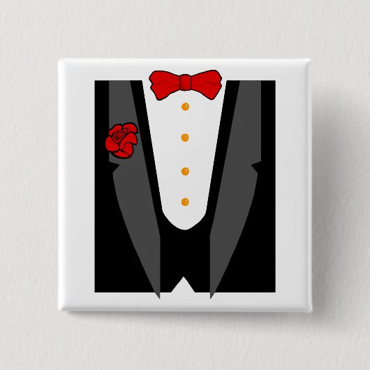 Knop Tuxedo Vierkante Button 5,1 Cm (Voorkant)