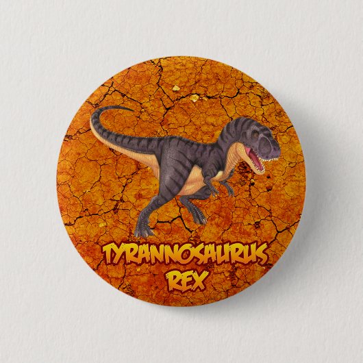 Knop Tyrannosaurus Rex Ronde Button 5,7 Cm (Voorkant)