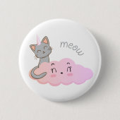 Knop Unicat Cloud Meow Ronde Button 5,7 Cm (Voorkant)