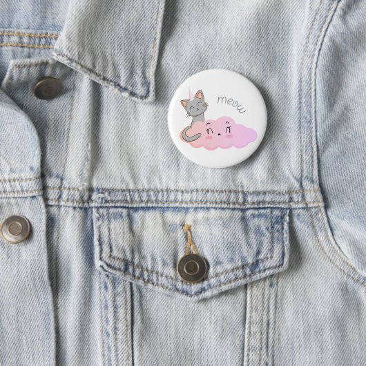 Knop Unicat Cloud Meow Ronde Button 5,7 Cm (In situ)