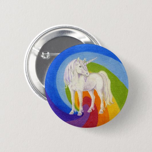 Knop Unicorn Ronde Button 5,7 Cm (Voorkant /achterkant)