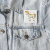 Knop Unicorn Vierkante Button 5,1 Cm (In situ)