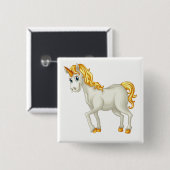 Knop Unicorn Vierkante Button 5,1 Cm (Voorkant /achterkant)