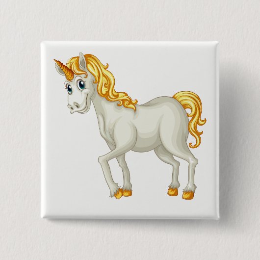 Knop Unicorn Vierkante Button 5,1 Cm (Voorkant)