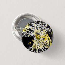 Knop – Urban Tree Uil & Wealth Surreal Pop-Art Ronde Button 3,2 Cm