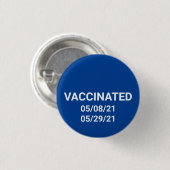 Knop Vaccineerde blauwe witte datums Ronde Button 3,2 Cm (Voorkant /achterkant)