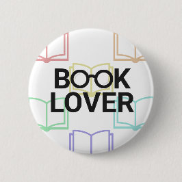 Knop van de boekenliefhebber ronde button 5,7 cm